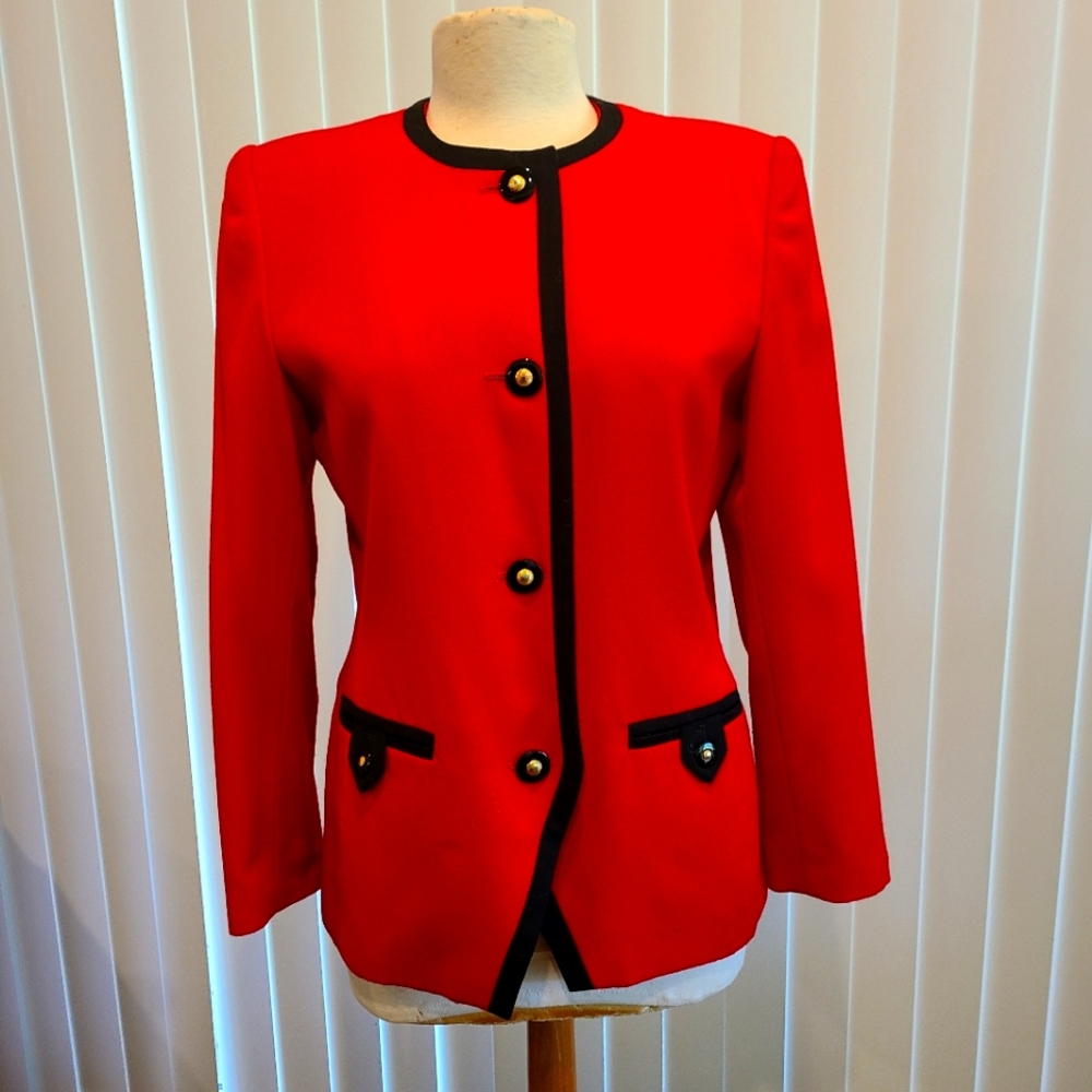 Red and black Kasper jacket